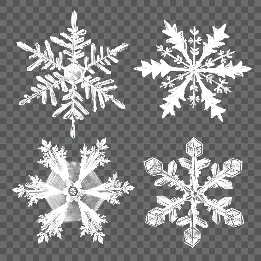 Snowflakes png design element set