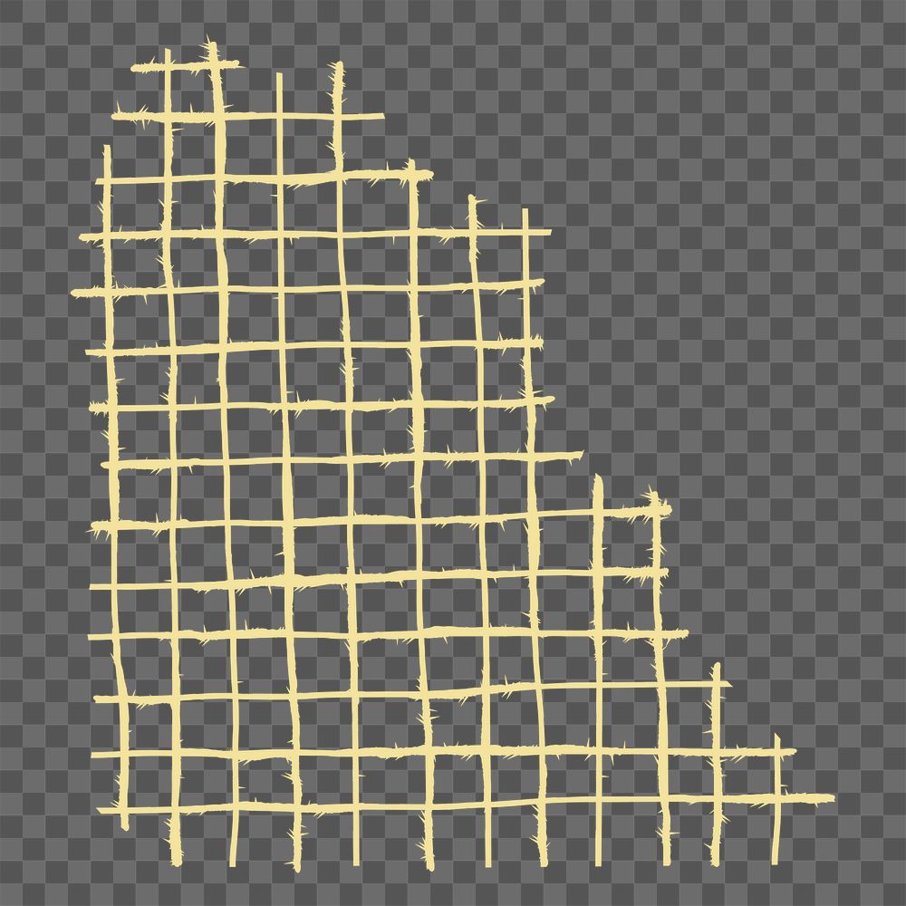 Grid png yellow doodle graphic element