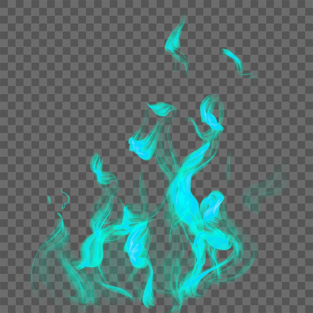 Png fire flame design element blue 
