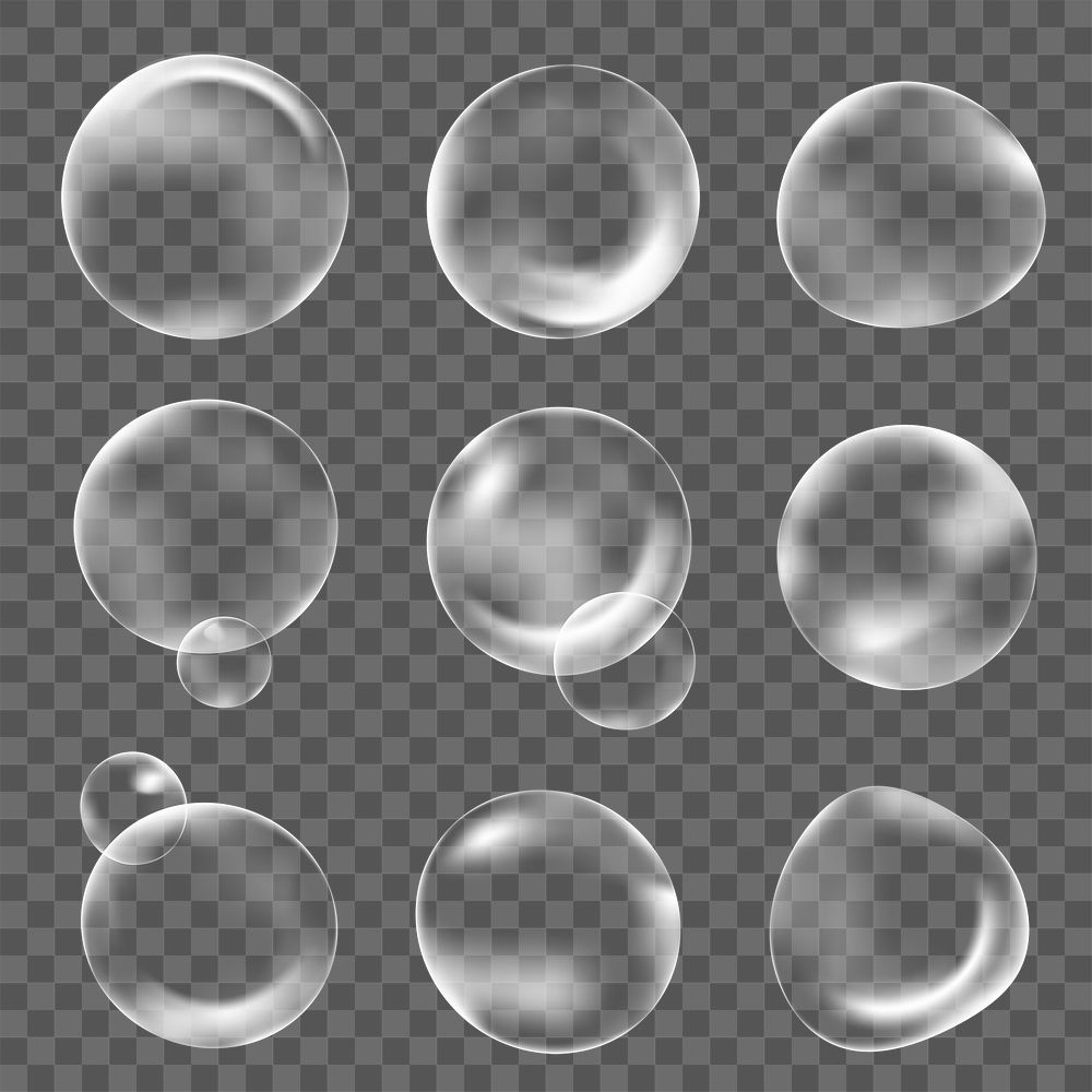 Png clear bubble design element set