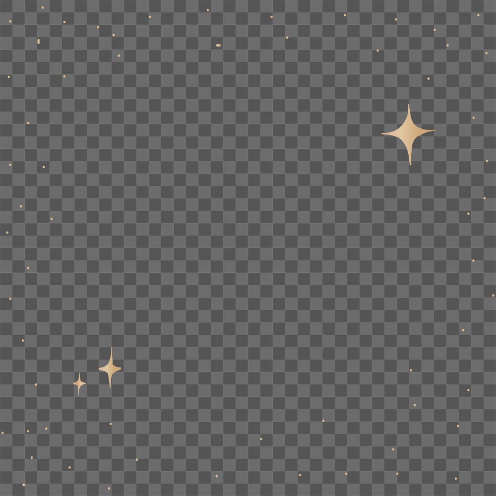 Sparkly stars golden png starry night sky border
