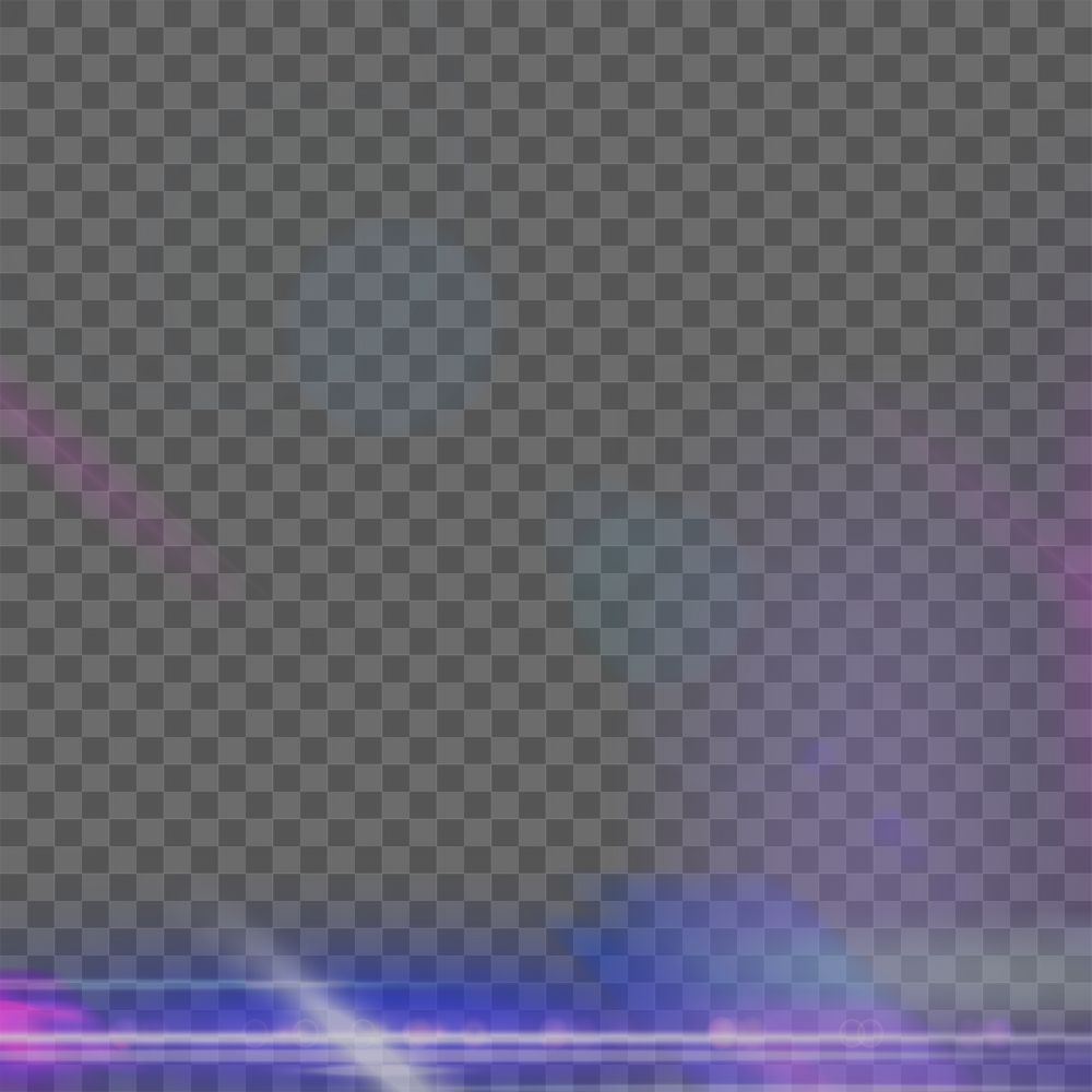Png futuristic anamorphic lens flare border in purple and blue