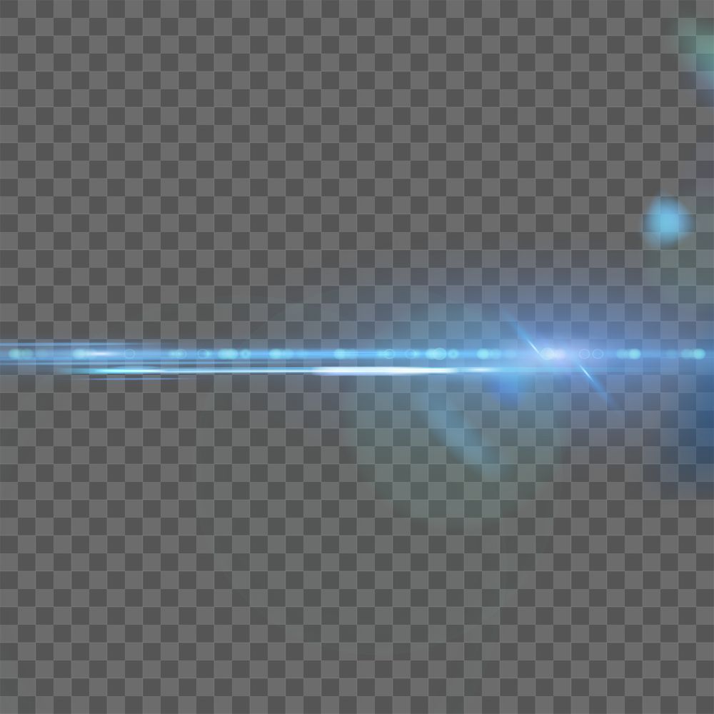 Png anamorphic lens flare transparent futuristic background