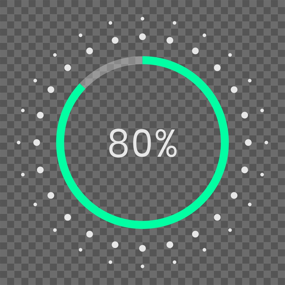 Charging png icon 80% battery charged for technology device