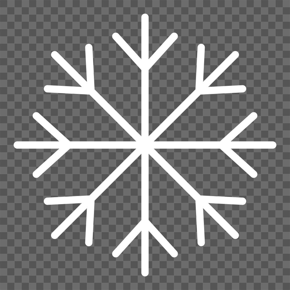 PNG white snowflake icon for weather forecast