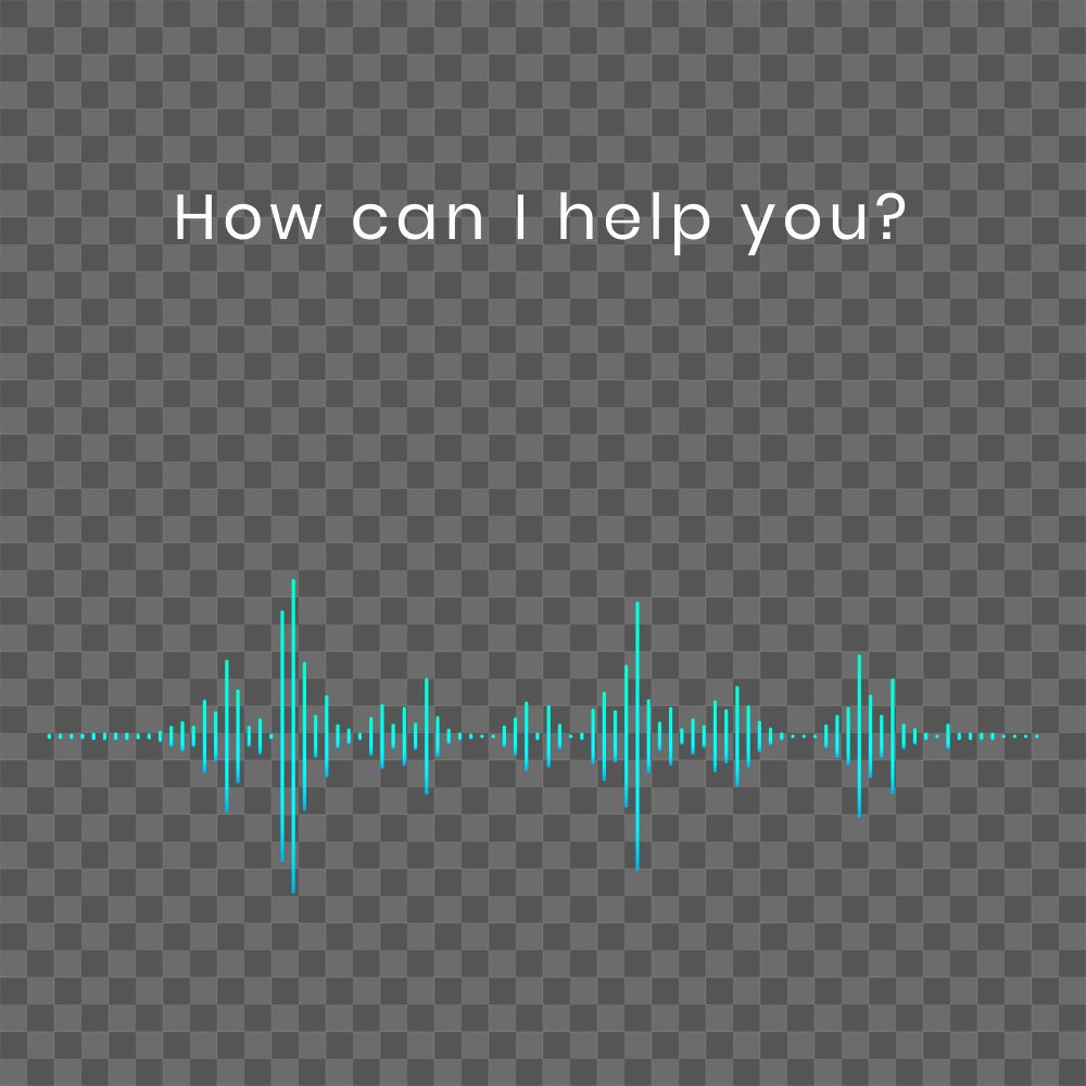 Png voice assistant transparent with neon sound wave
