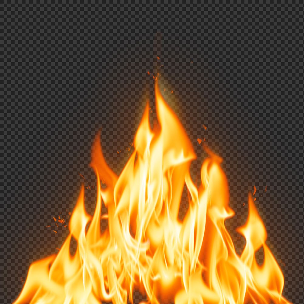 Campfire flame png sticker, realistic burning fire transparent image