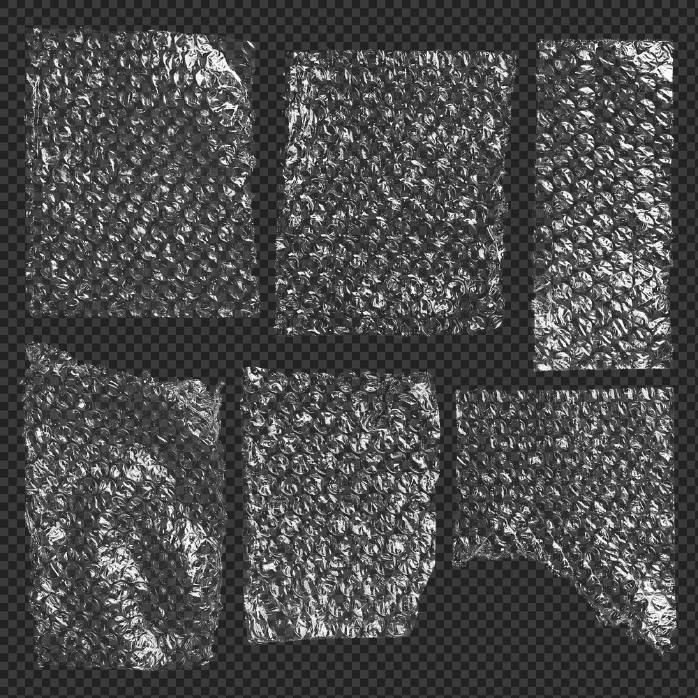 Bubble wraps png, journal sticker design, isolated object, transparent background