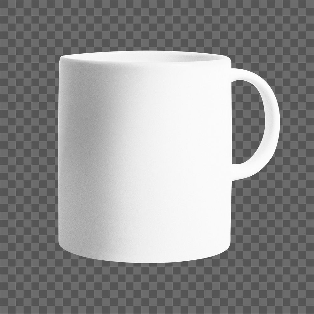 White mug png with transparent background, reusable cup concept