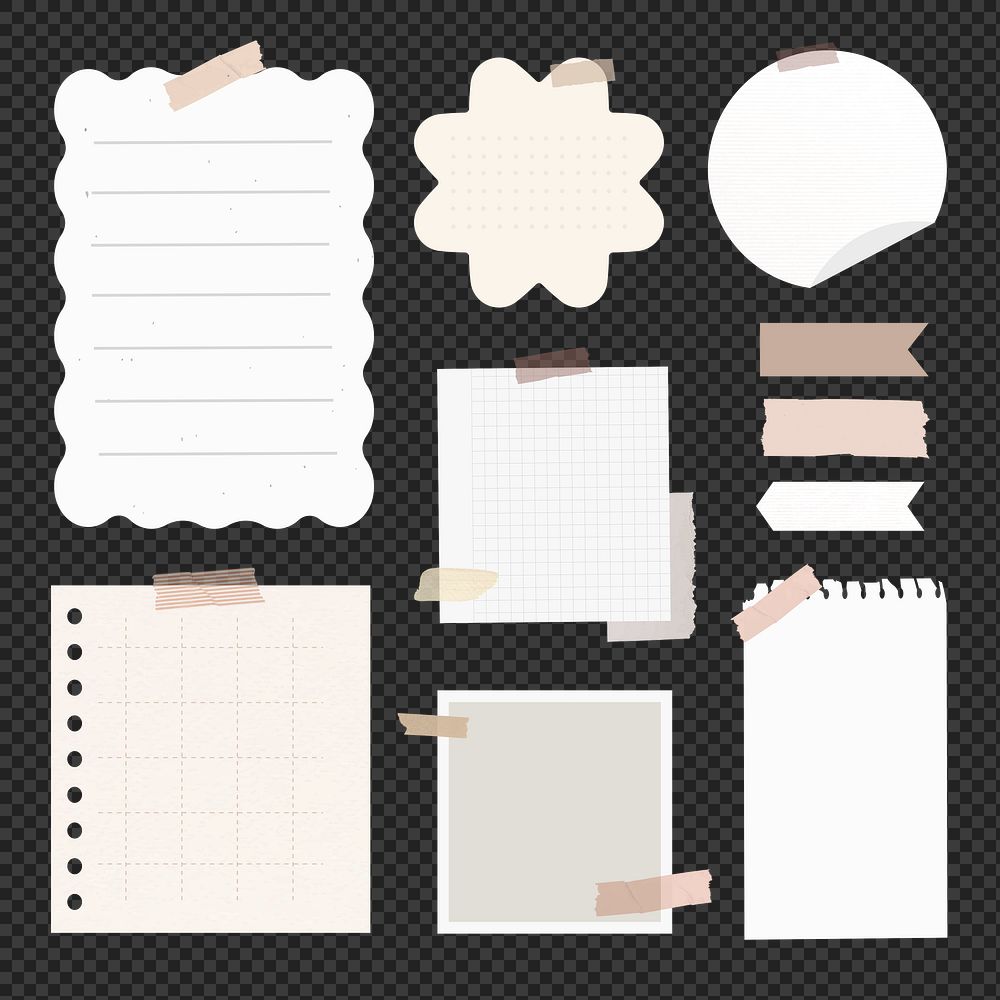 Digital stickers png element set, pink digital sticker packs