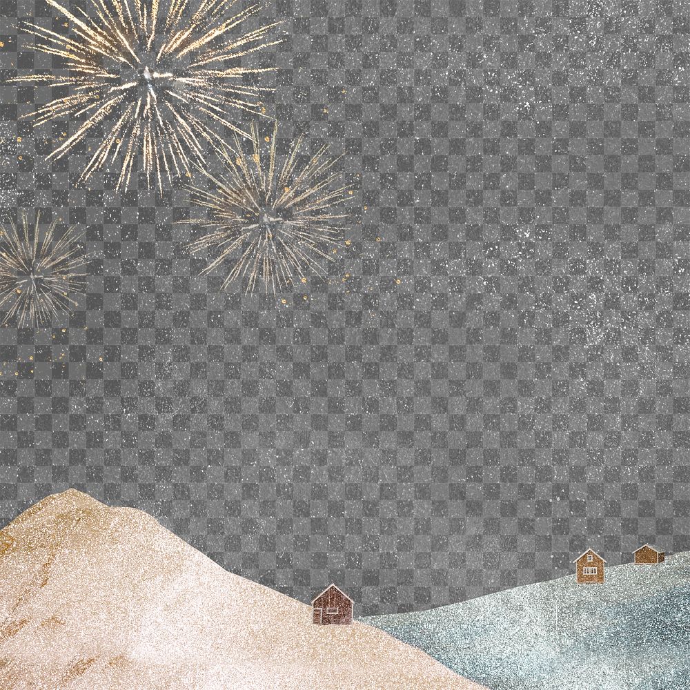 New Year's Eve png background, transparent winter landscape design