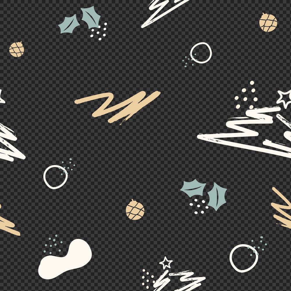 Red Christmas png pattern, transparent background, festive winter design