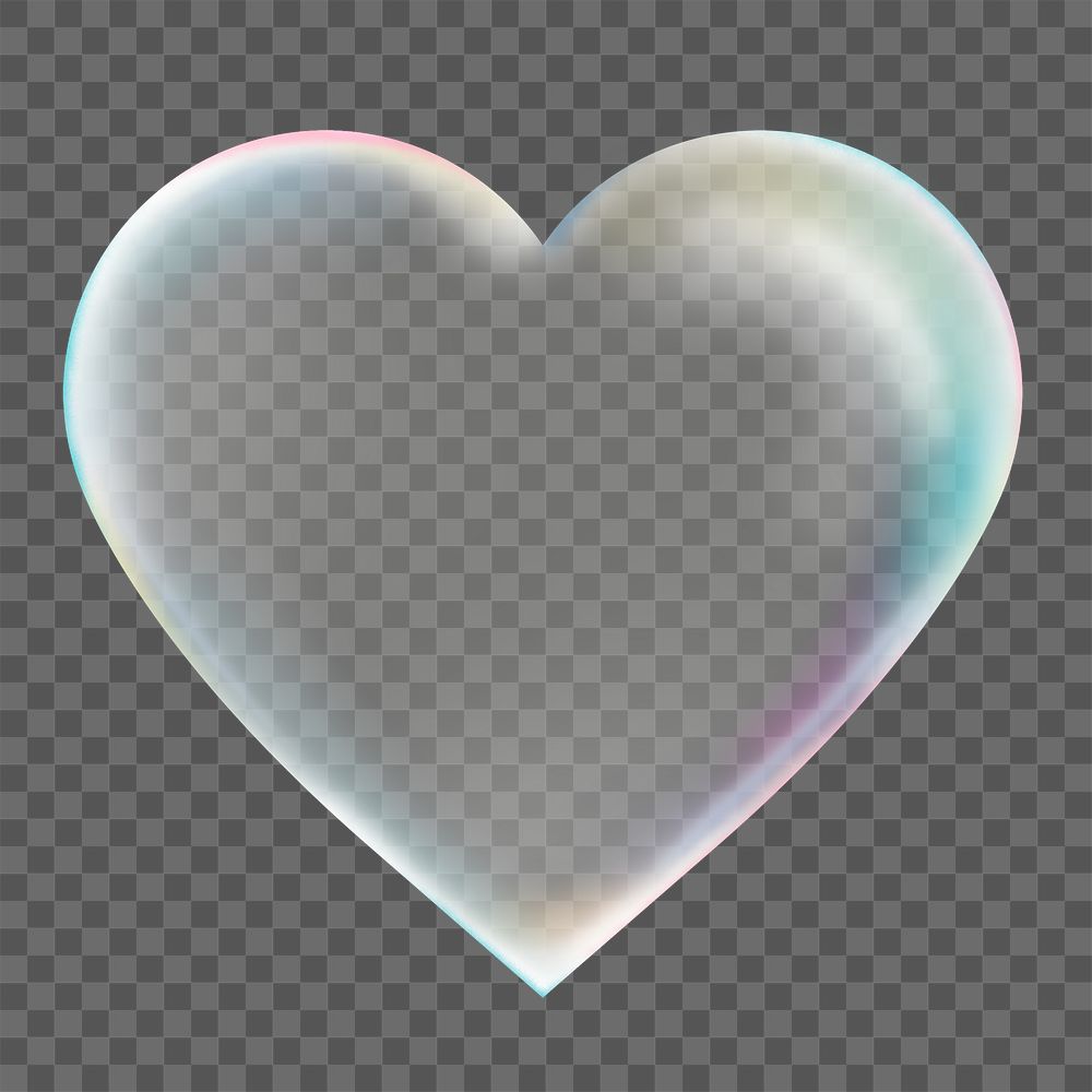 Bubble png sticker, cute heart illustration design, transparent background