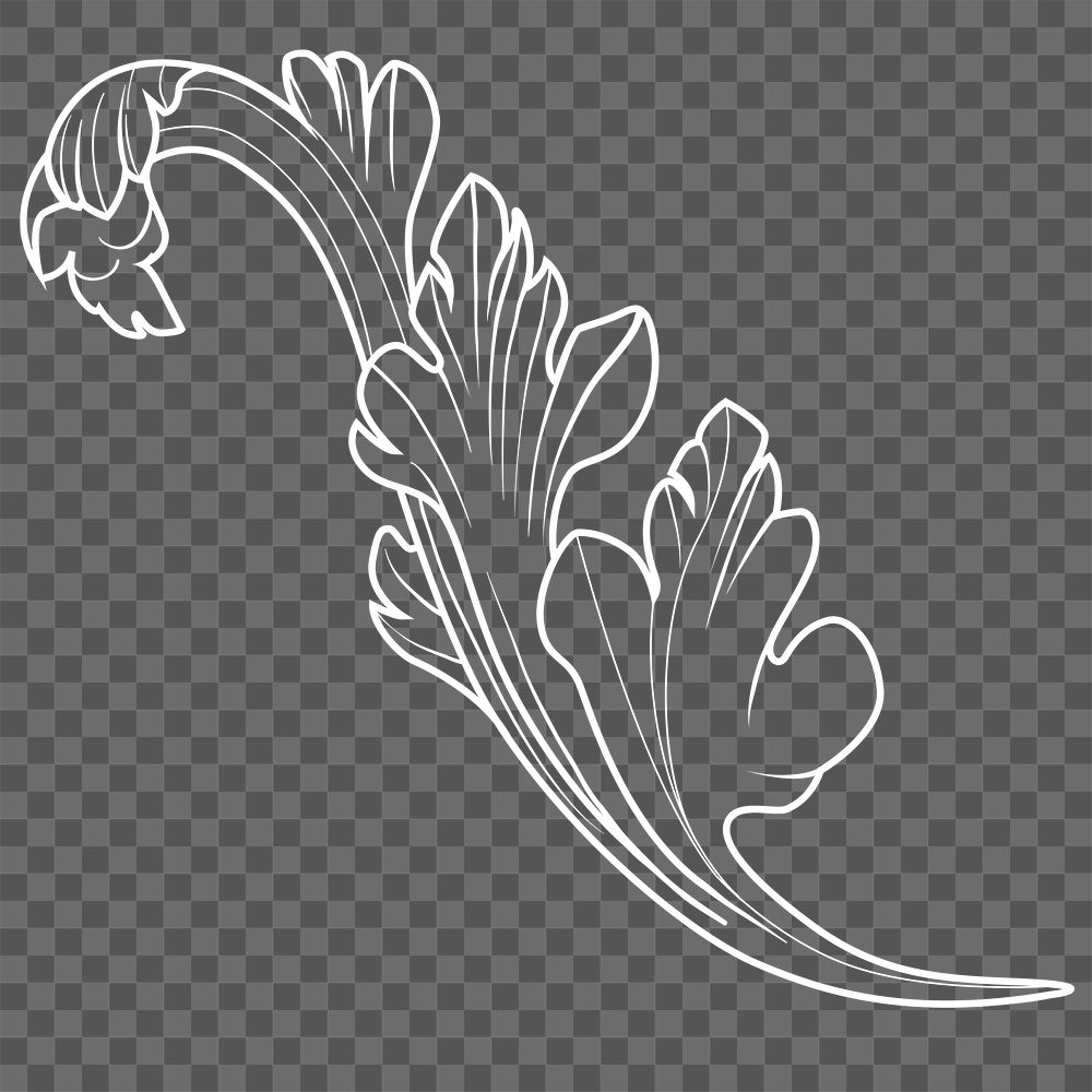 Ornament png design element, decorative floral design, transparent background