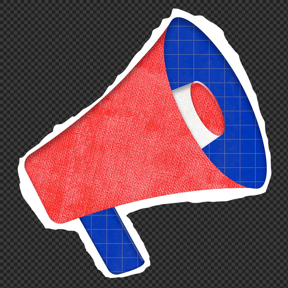 Png red megaphone colorful element graphic for digital advertising