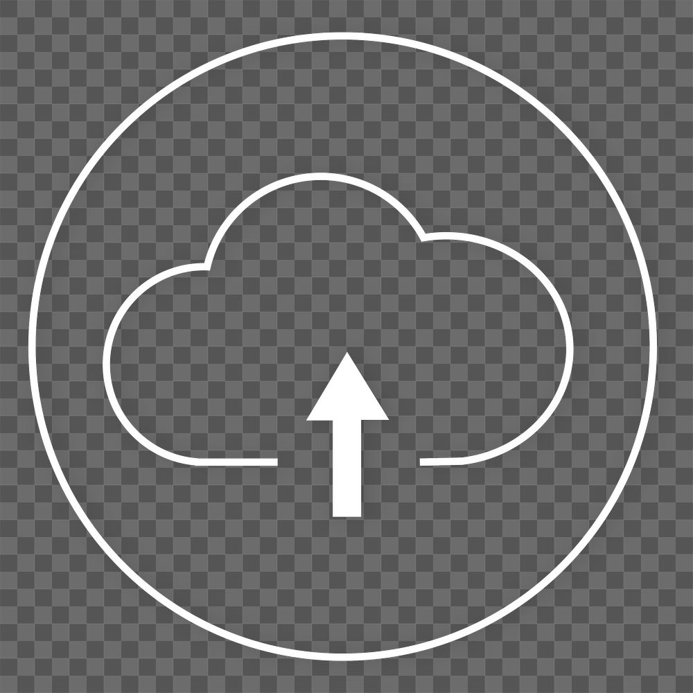 Minimal cloud system logo png design element