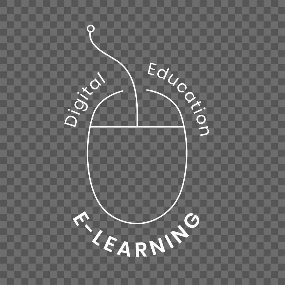 Digital education logo png with computer mouse graphic