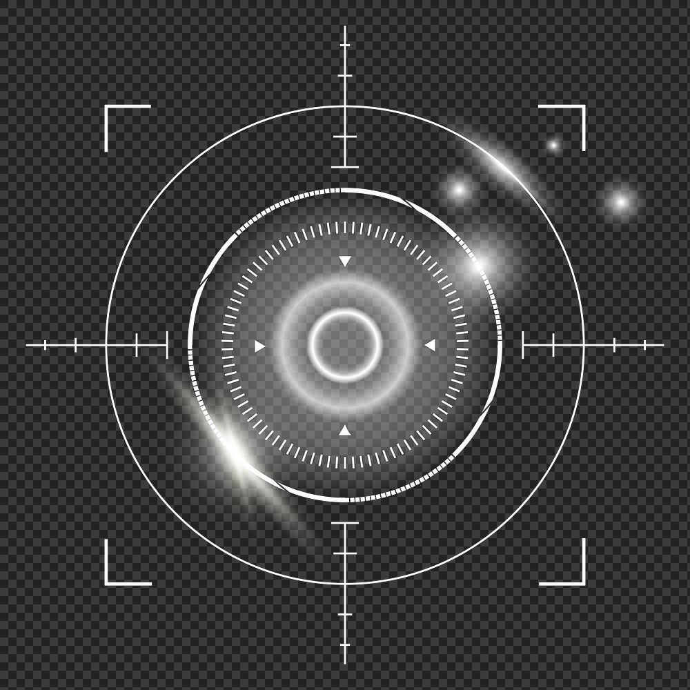 Retinal biometric scan png cyber security technology in white tone