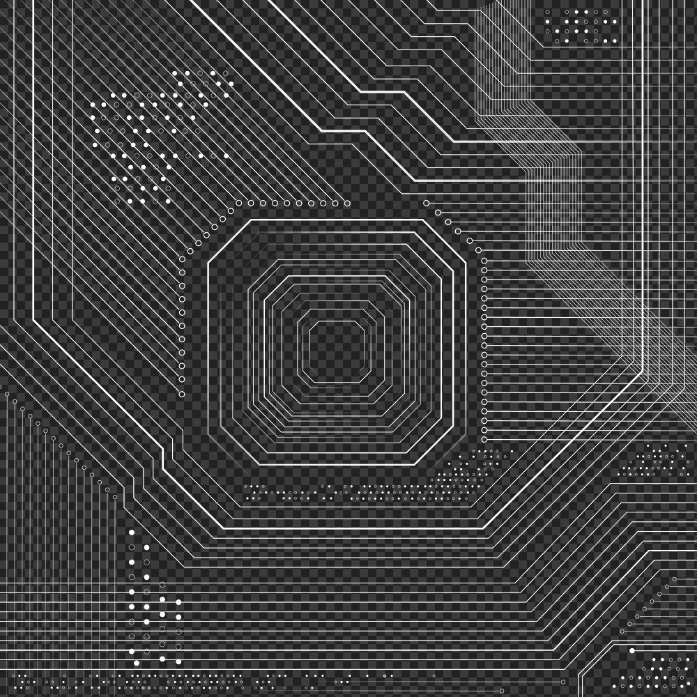 Futuristic microchip png background data digital transformation