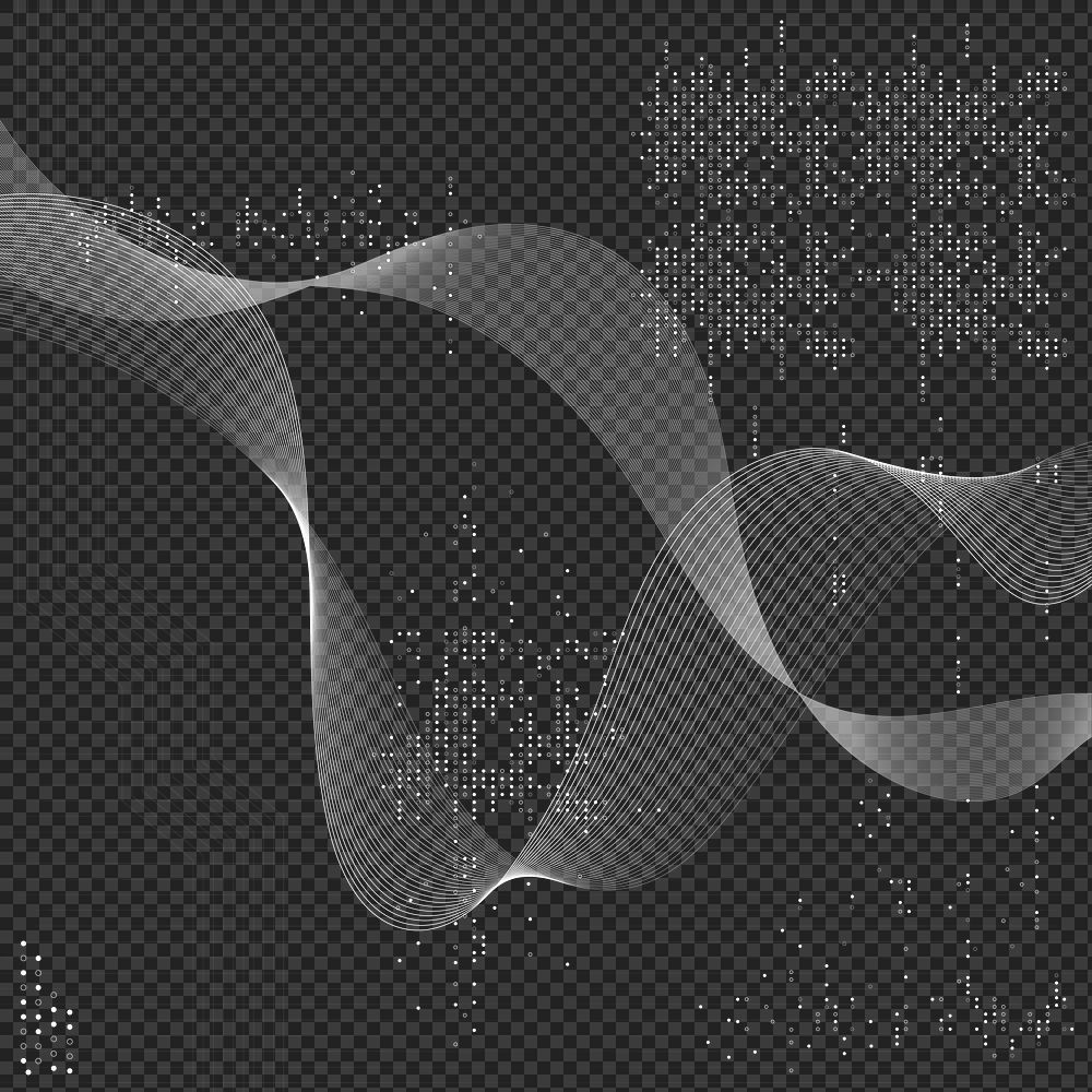 Waves png technology background futuristic style