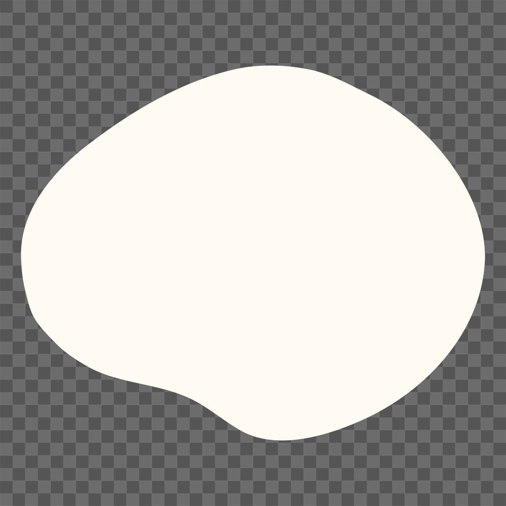 Beige blob  png shape sticker, aesthetic design on transparent background