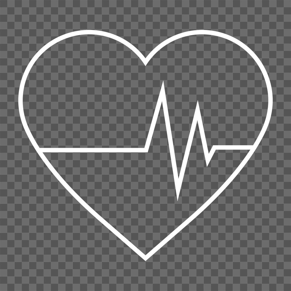 Heart rate png sticker, healthcare illustration, transparent background