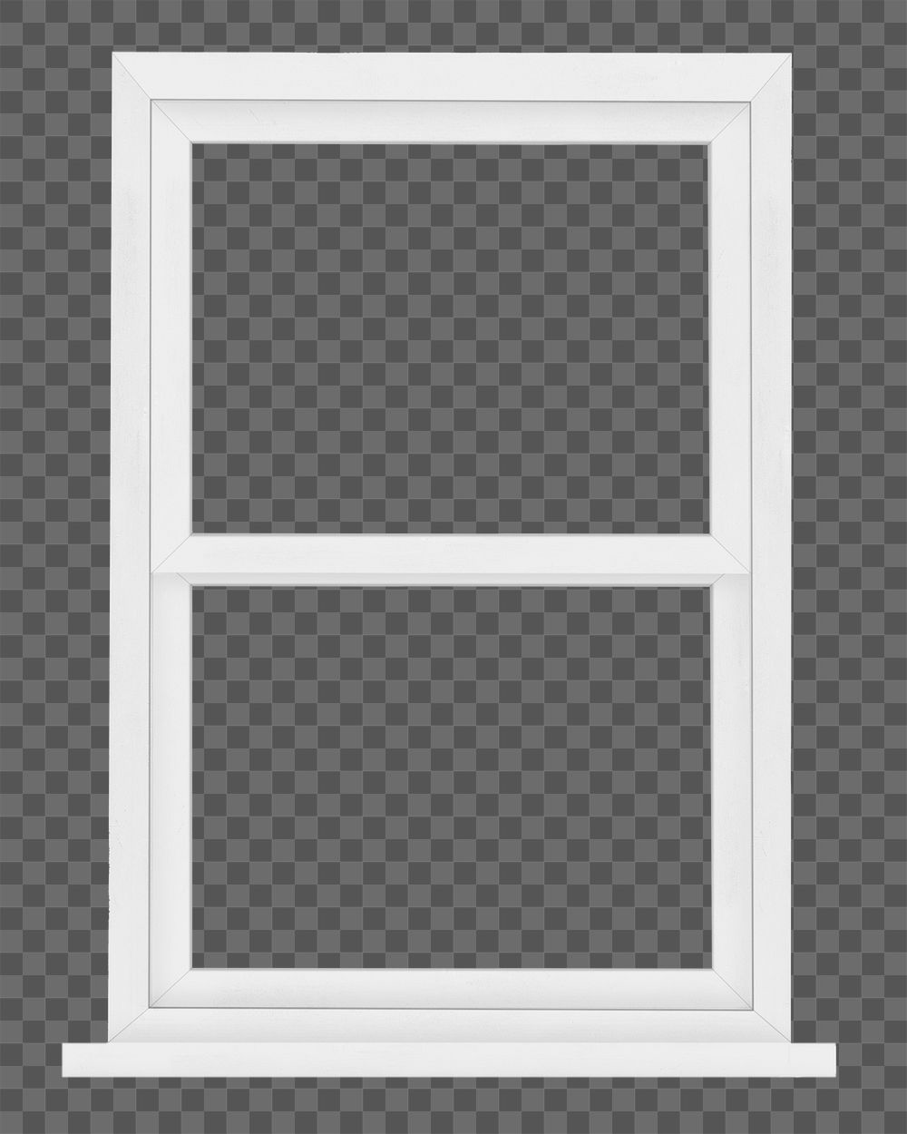 PNG white sash window clipart, home decor illustration