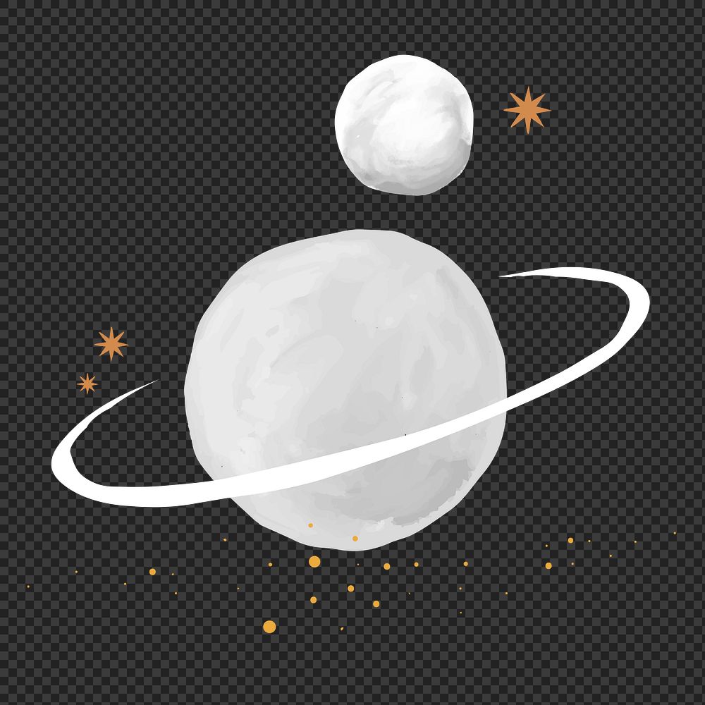 Cute PNG planet clip art, Saturn hand drawn illustration