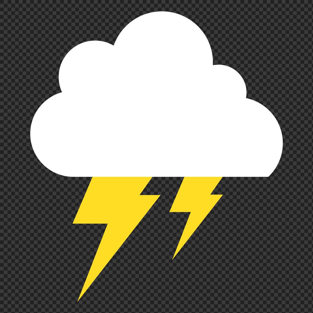 Lightning png flat sticker collage, transparent clipart