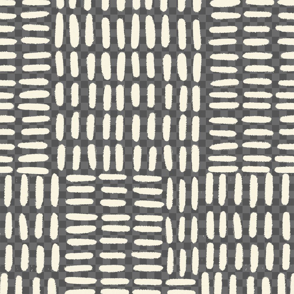 Striped pattern PNG, block print vintage transparent background