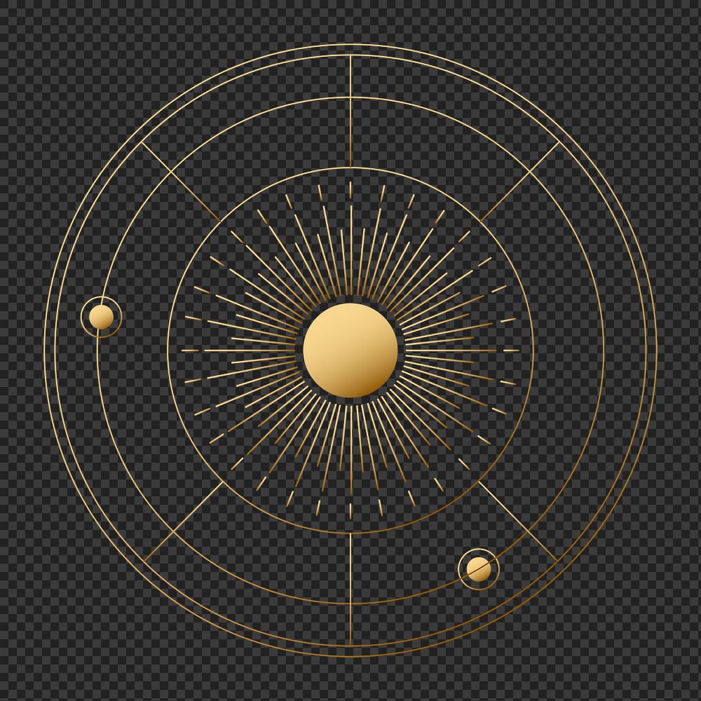 Celestial art png sticker, gold aesthetic crescent moon, galaxy illustration