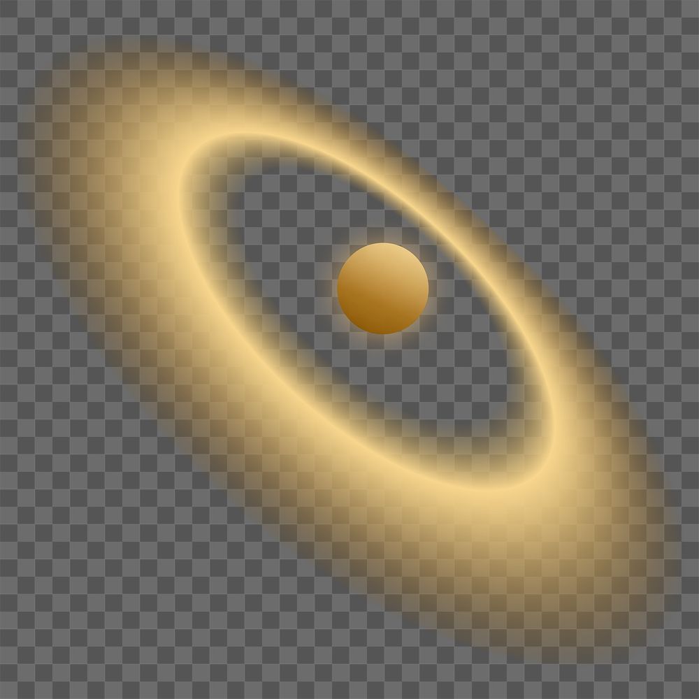 Gold saturn png sticker, aesthetic planet art, galaxy graphic