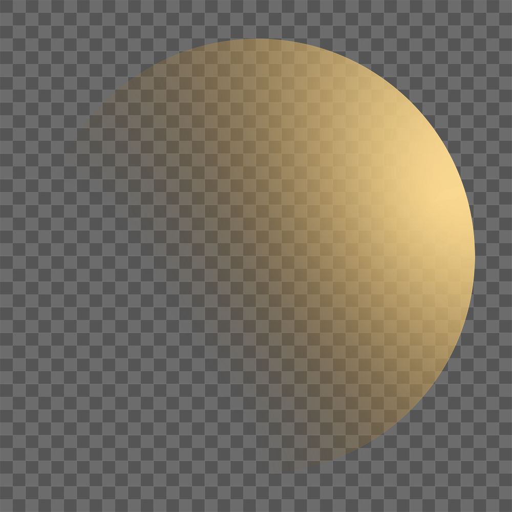Waxing moon png sticker, gold planet, astronomy art