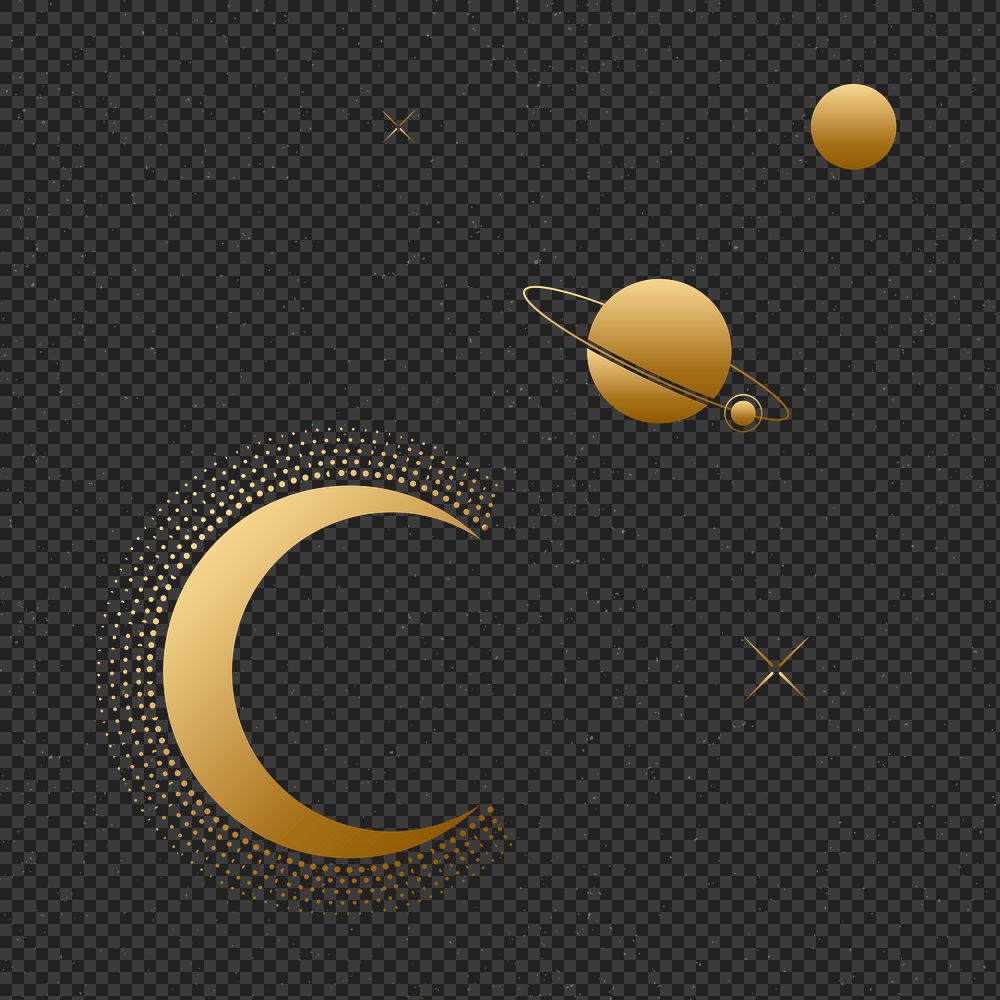 Celestial png background, gold aesthetic galaxy illustration transparent design