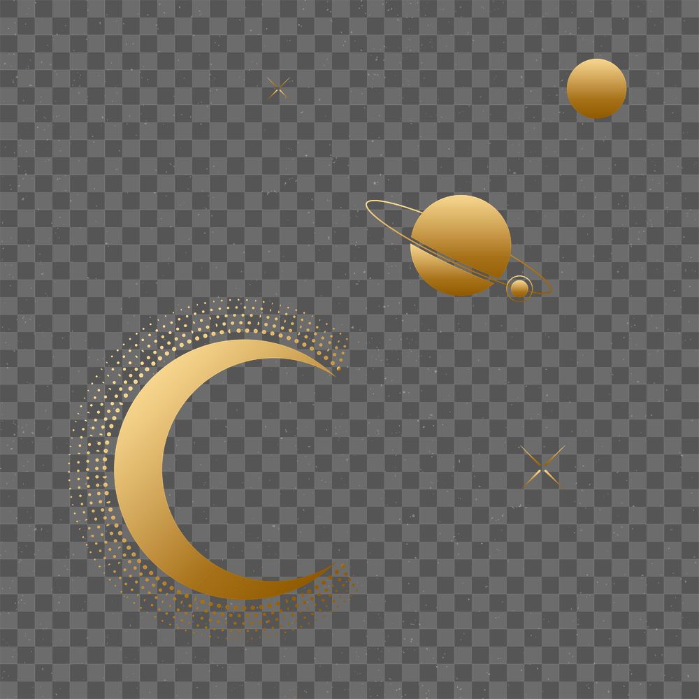 Celestial png background, gold aesthetic galaxy illustration transparent design
