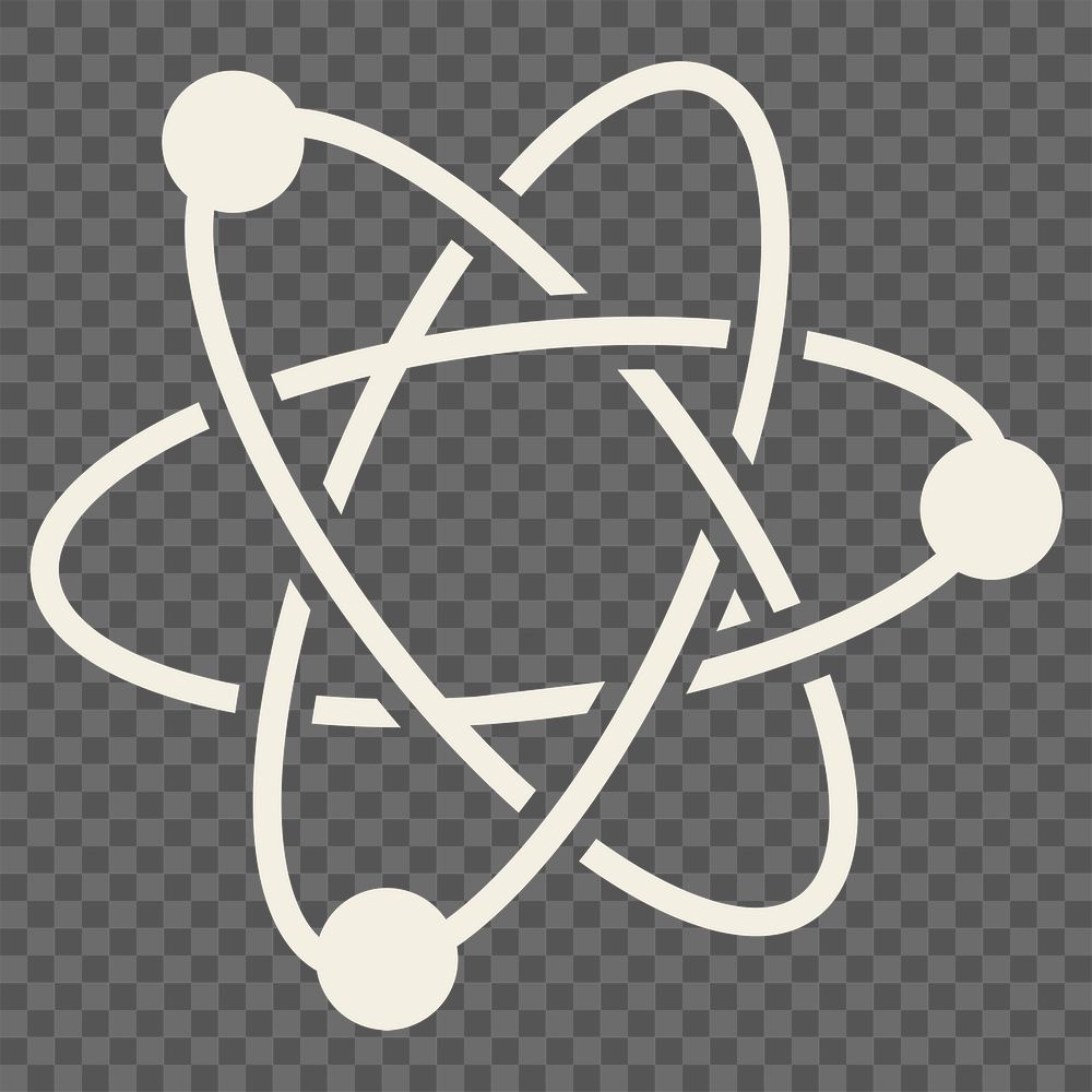 Radioactive atom png sticker, off white collage element, transparent background