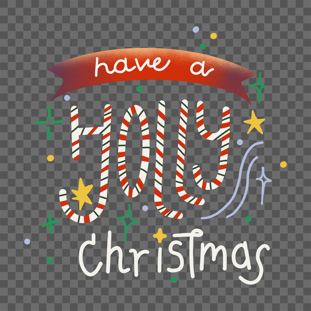 Cute Christmas png sticker typography, festive candy cane design