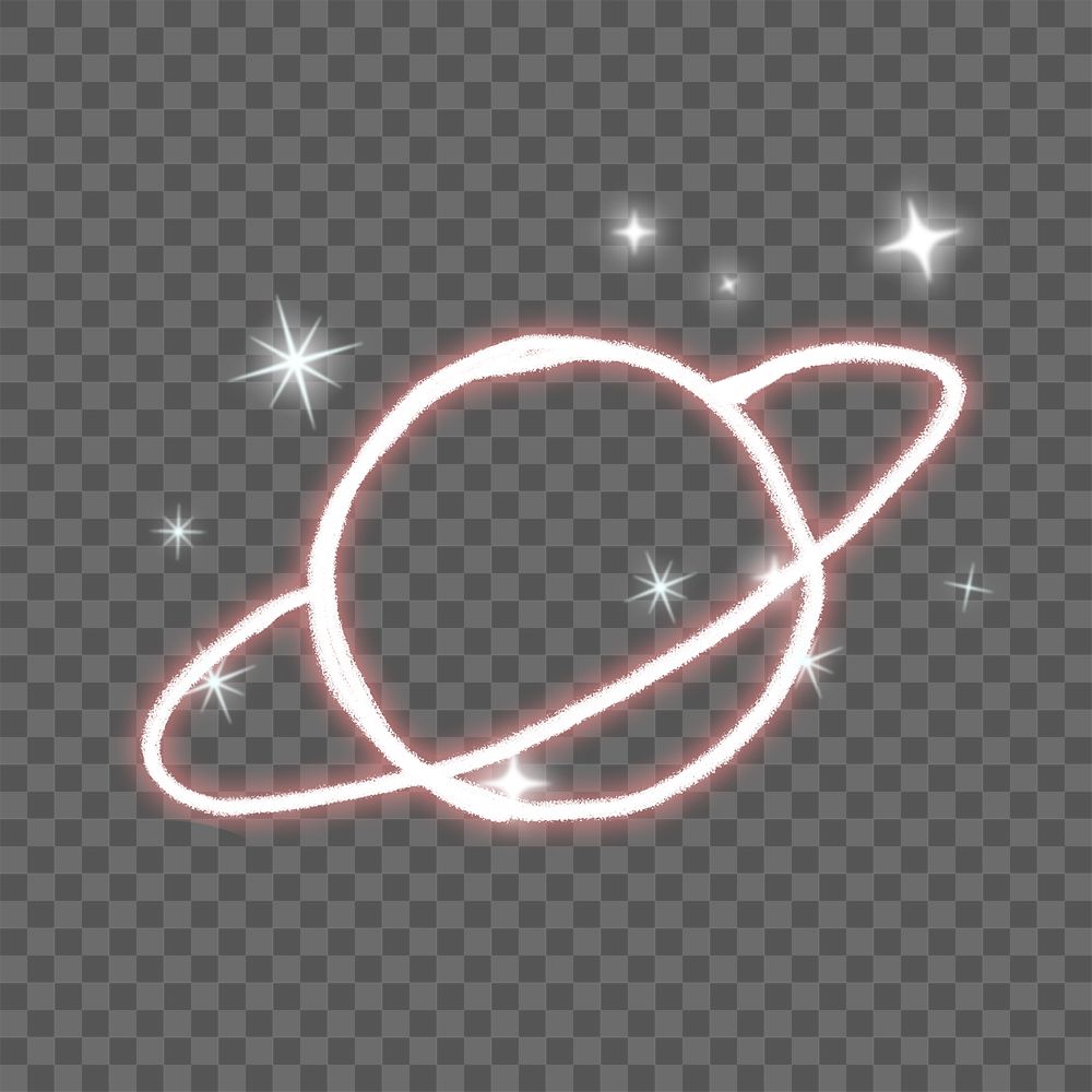 Saturn doodle png sticker, beautiful galaxy design on transparent background