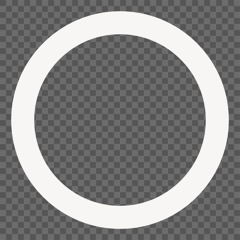 Ring circle png sticker, white geometric shape on transparent background