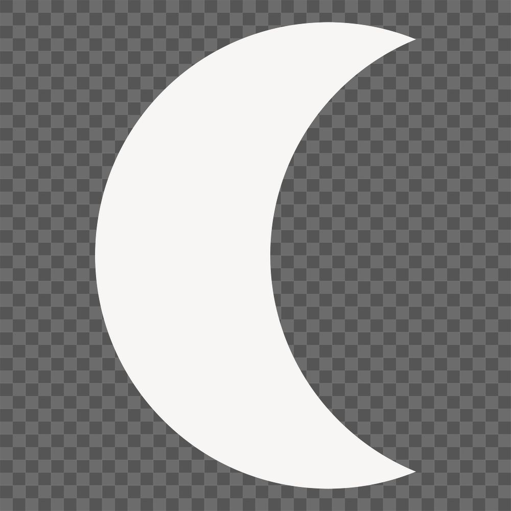 Crescent moon png sticker, white shape on transparent background