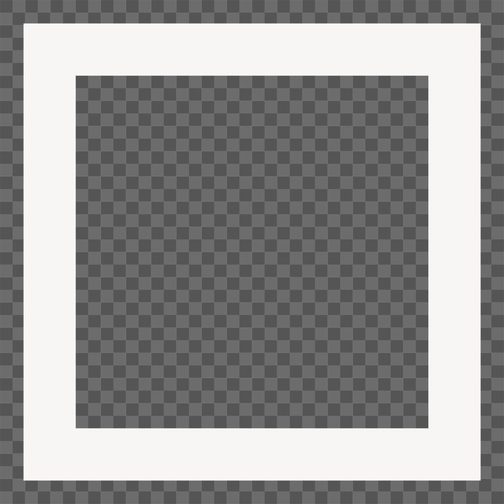 Square png frame sticker, white shape on transparent background