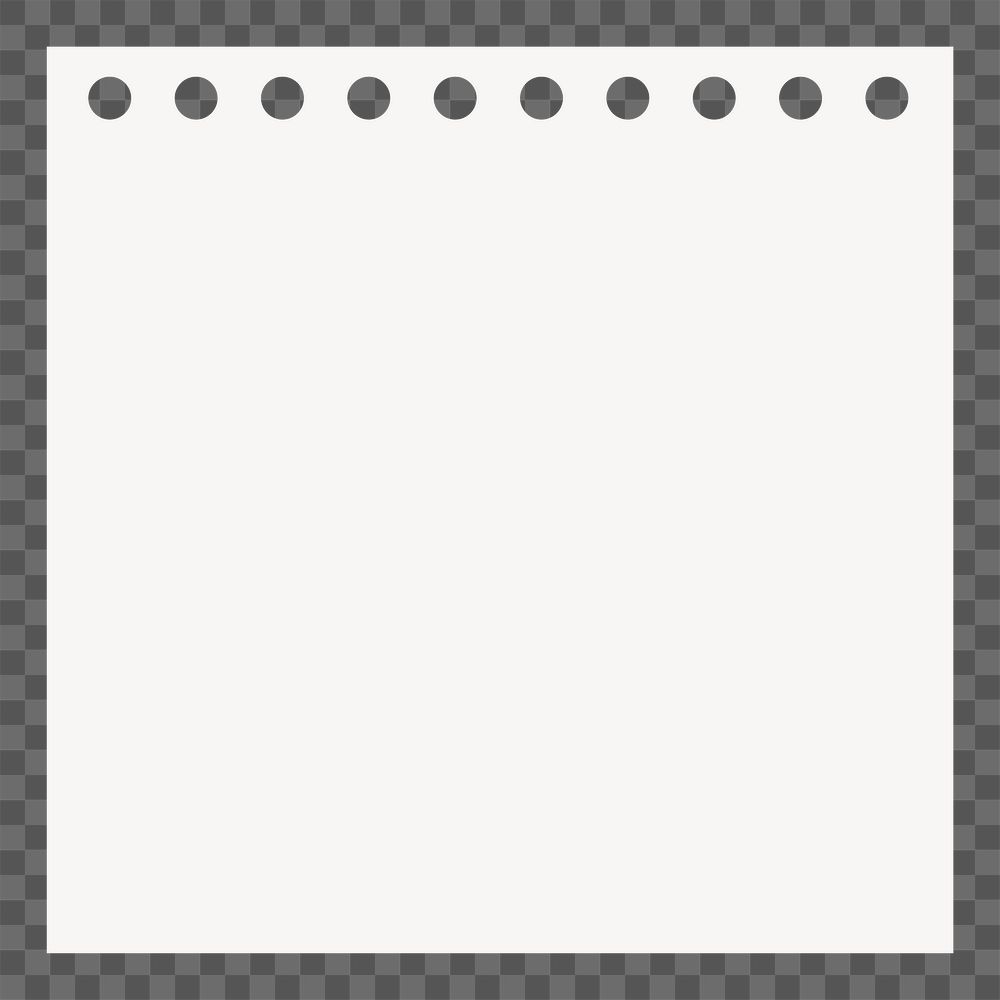 Note paper png collage element, white square shape on transparent background