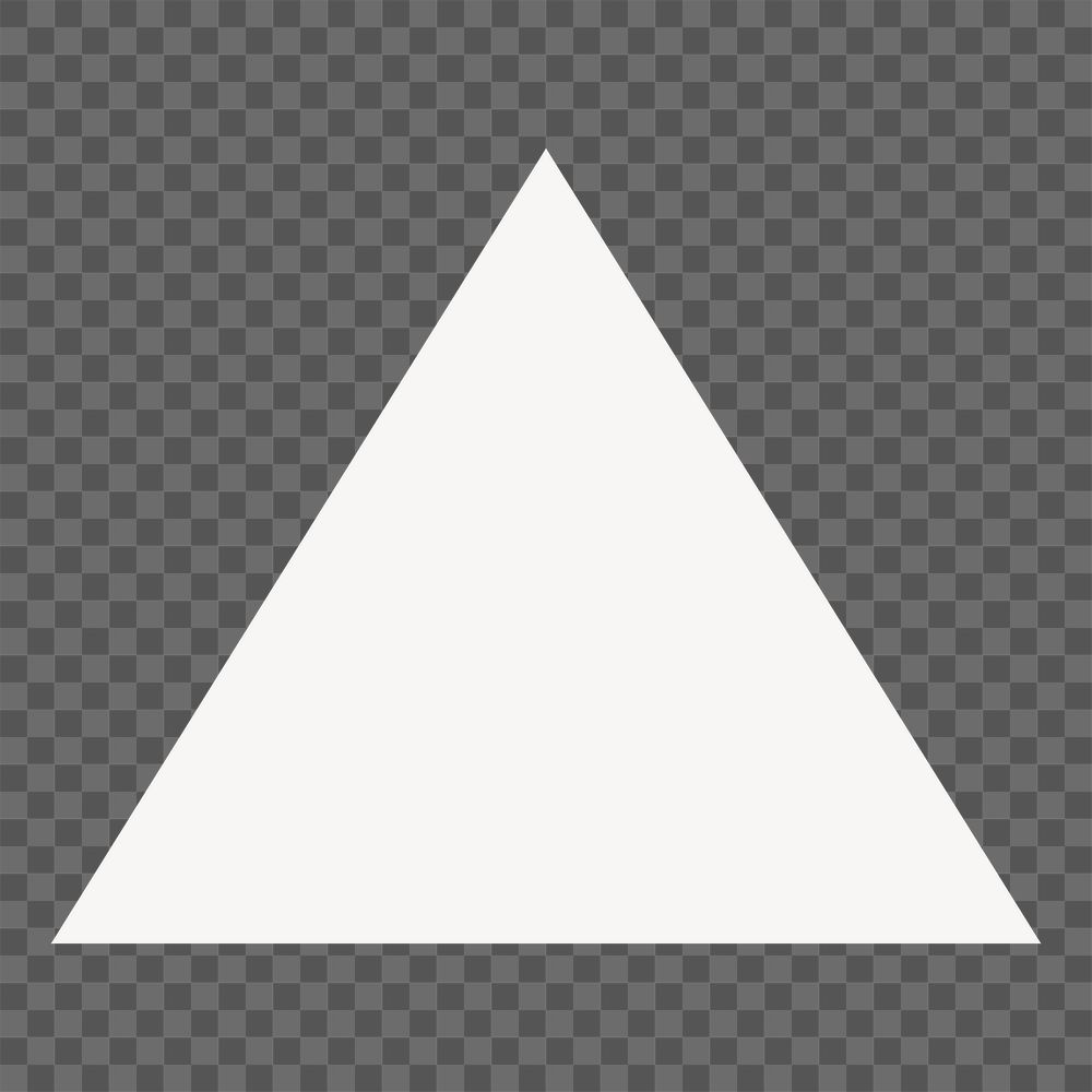 White triangle png sticker, flat geometric shape on transparent background