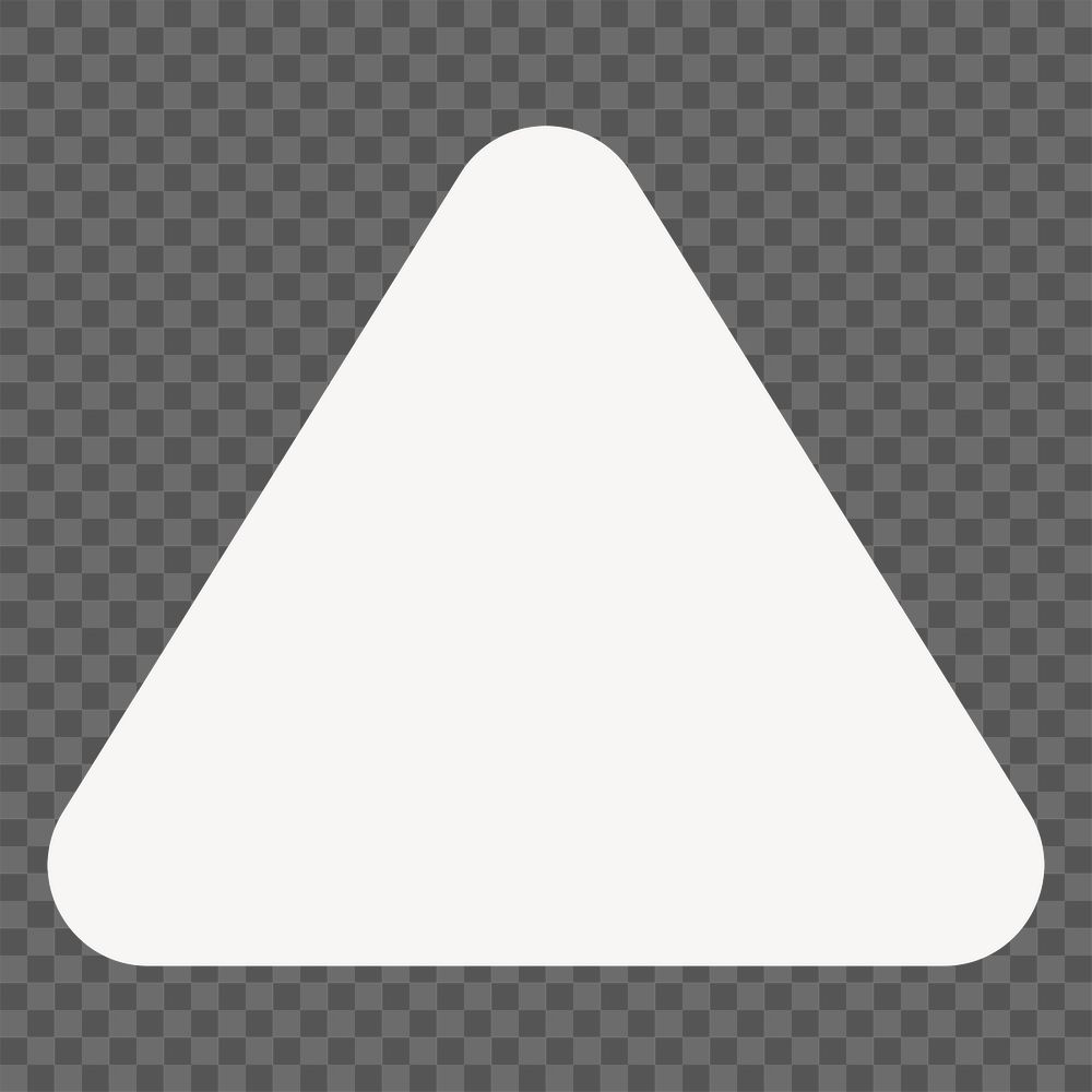 White triangle png sticker, flat geometric shape on transparent background