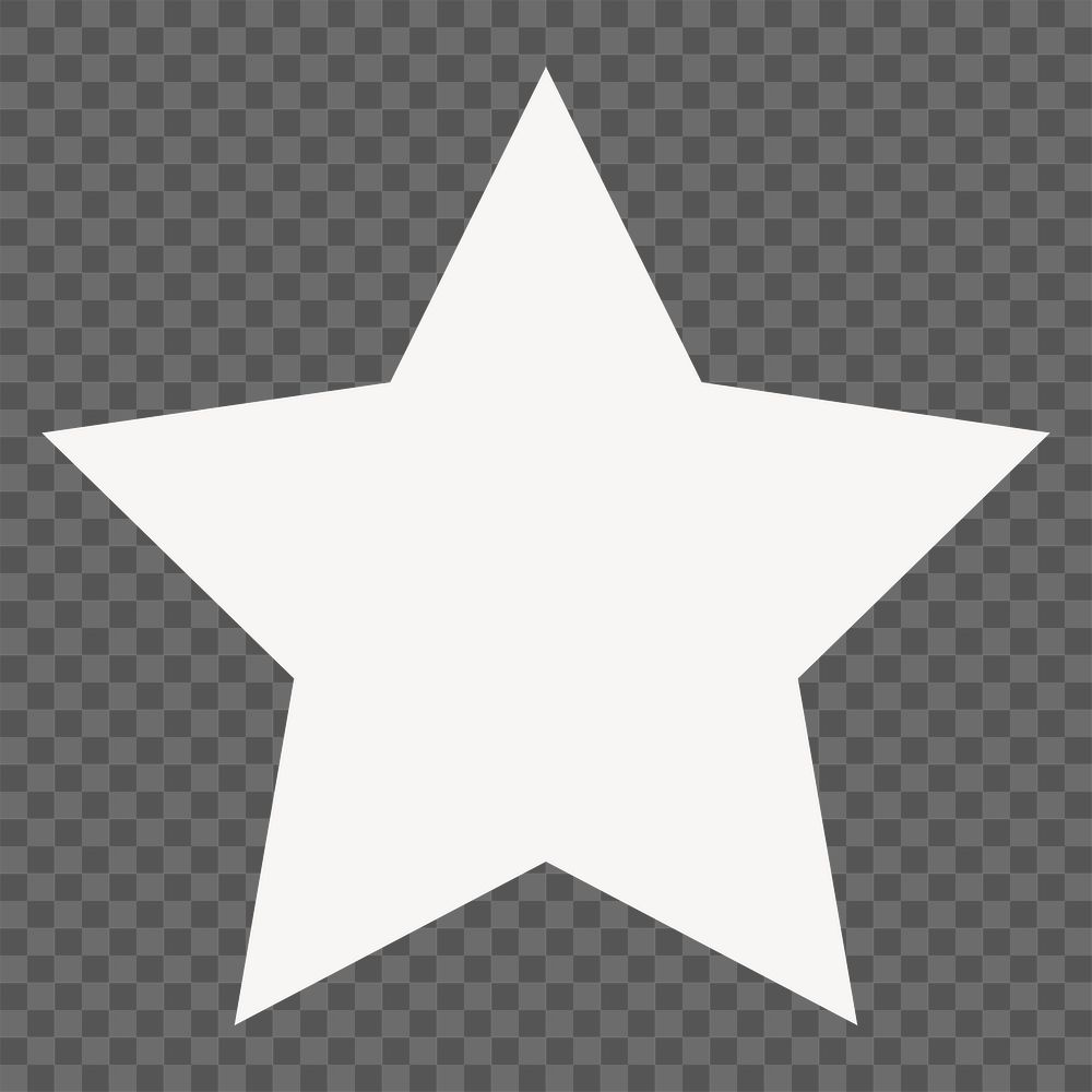 White star png sticker, flat shape on transparent background