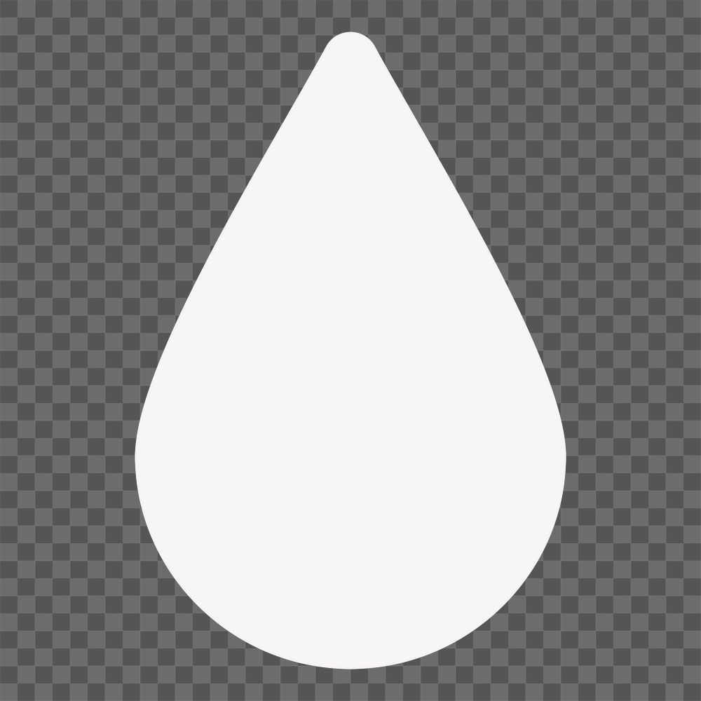 Water drop png shape sticker, utility, environment symbol on transparent background