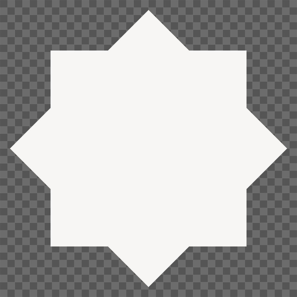 White starburst png badge sticker, geometric shape on transparent background