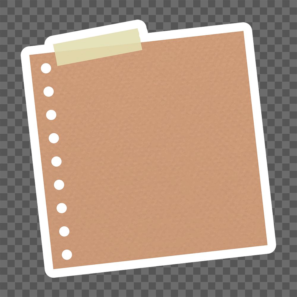 Brown Hole Punched Notepaper Journal Premium Png Sticker Rawpixel 6095