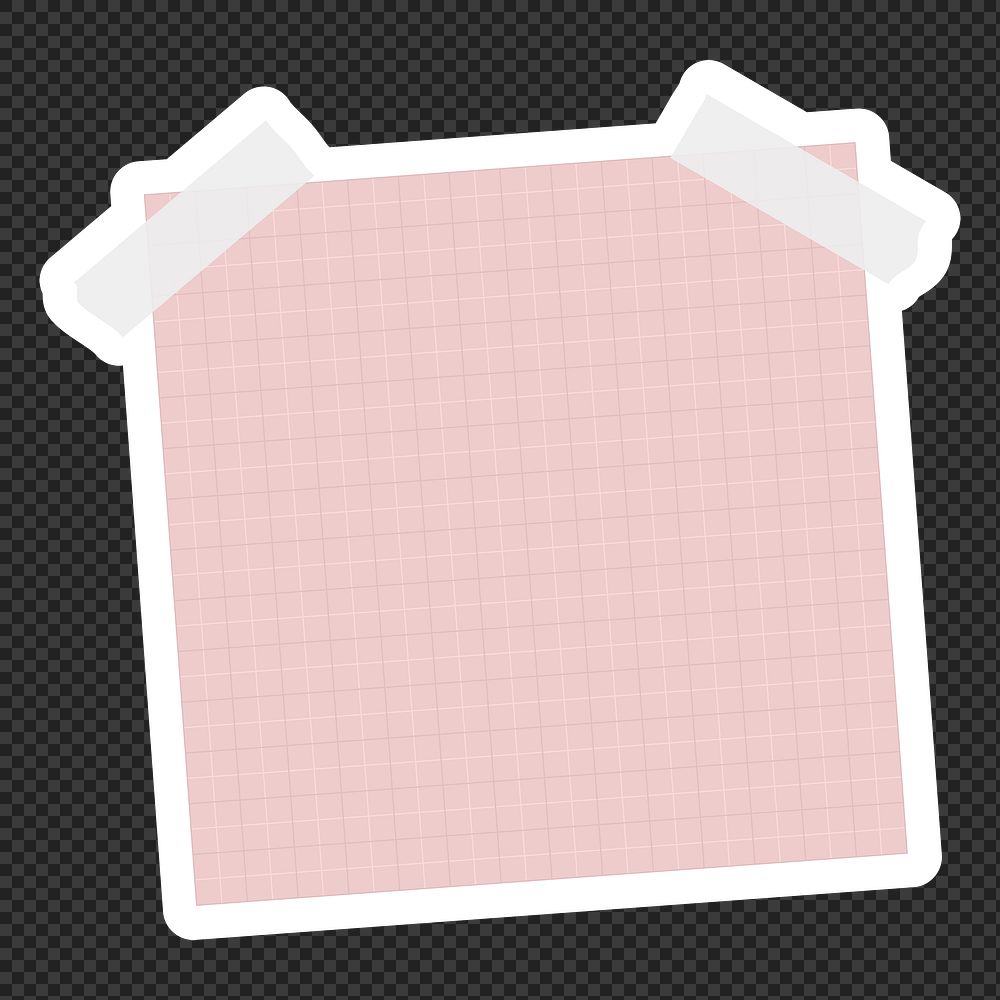 Pastel pink grid notepaper journal Premium PNG Sticker rawpixel