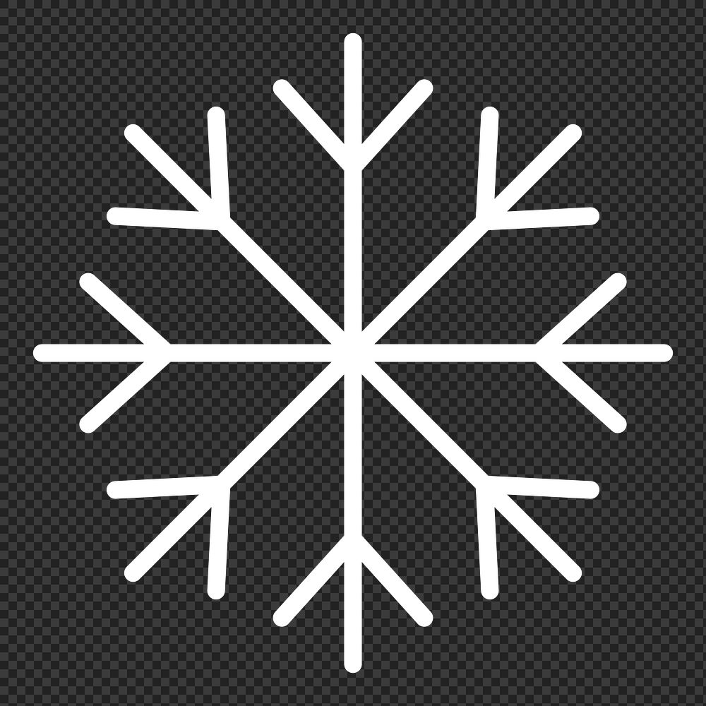 PNG white snowflake icon for weather forecast